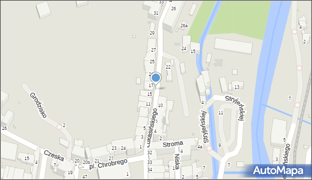 Kłodzko, Łukasińskiego Waleriana, mjr., 15a, mapa Kłodzka