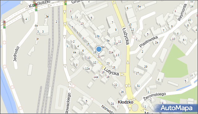 Kłodzko, Lutycka, 21, mapa Kłodzka