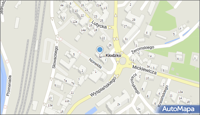 Kłodzko, Lutycka, 24, mapa Kłodzka