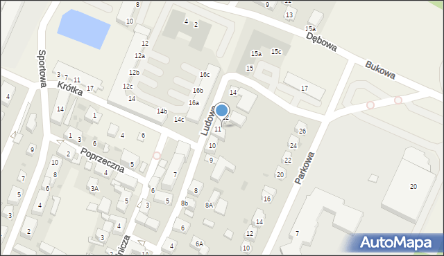 Kobierzyce, Ludowa, 11A, mapa Kobierzyce