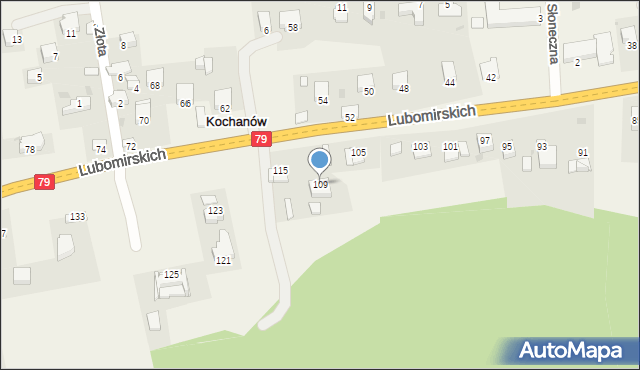 Kochanów, Lubomirskich, 109, mapa Kochanów