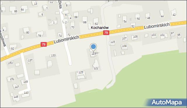 Kochanów, Lubomirskich, 123, mapa Kochanów