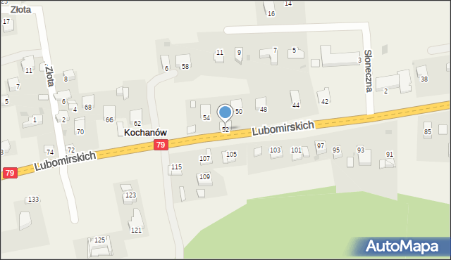 Kochanów, Lubomirskich, 52, mapa Kochanów