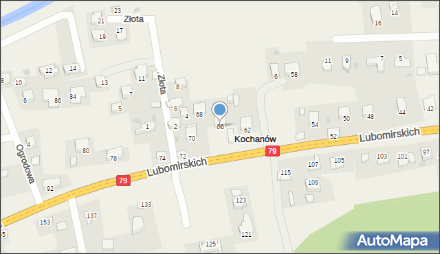 Kochanów, Lubomirskich, 66, mapa Kochanów