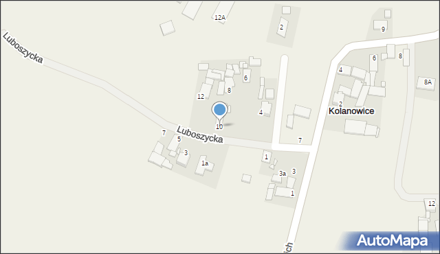 Kolanowice, Luboszycka, 10, mapa Kolanowice