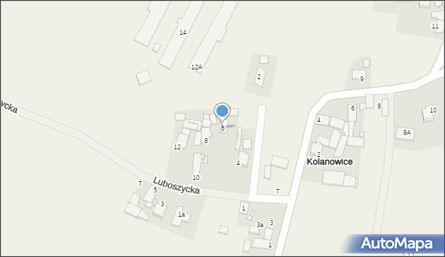 Kolanowice, Luboszycka, 6, mapa Kolanowice