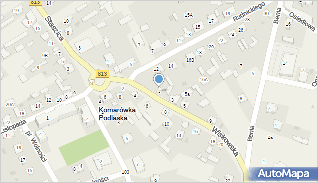 Komarówka Podlaska, Lubelska, 1, mapa Komarówka Podlaska