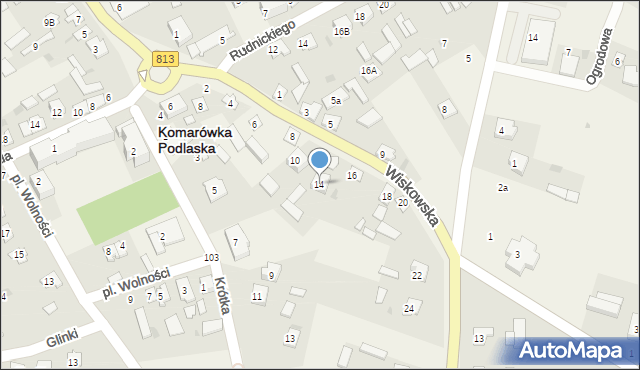 Komarówka Podlaska, Lubelska, 14, mapa Komarówka Podlaska