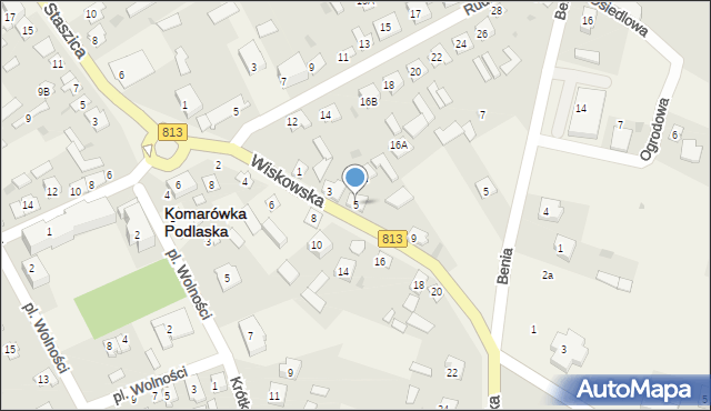 Komarówka Podlaska, Lubelska, 5, mapa Komarówka Podlaska