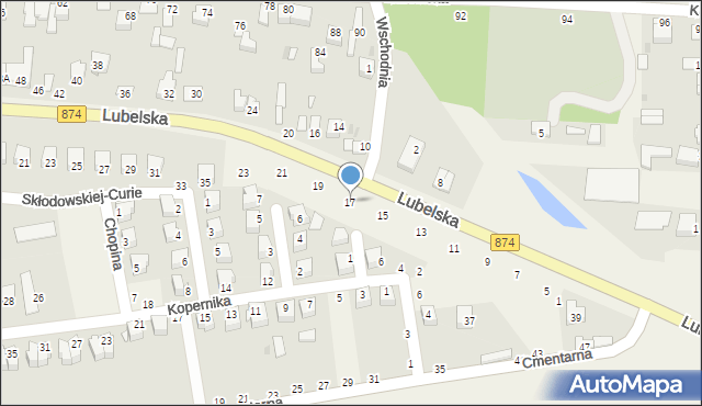 Końskowola, Lubelska, 17, mapa Końskowola