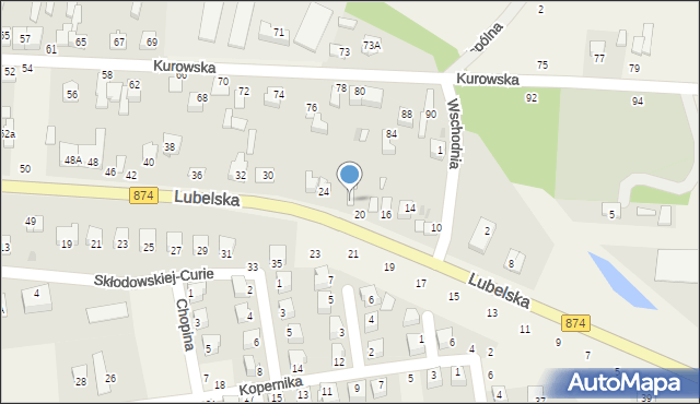 Końskowola, Lubelska, 22, mapa Końskowola