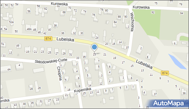 Końskowola, Lubelska, 23, mapa Końskowola