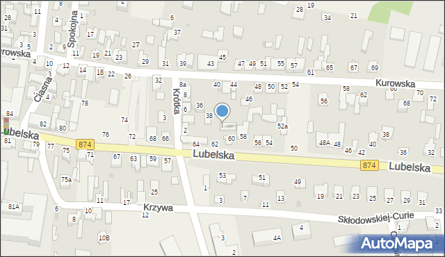 Końskowola, Lubelska, 60a, mapa Końskowola