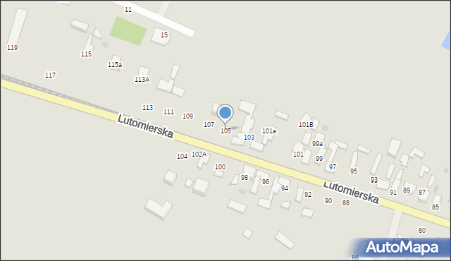 Konstantynów Łódzki, Lutomierska, 105, mapa Konstantynów Łódzki