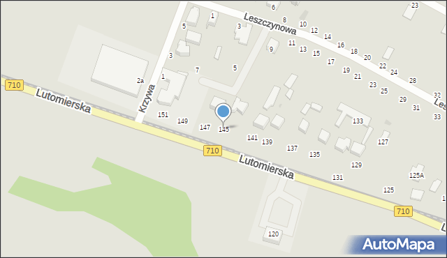 Konstantynów Łódzki, Lutomierska, 145, mapa Konstantynów Łódzki