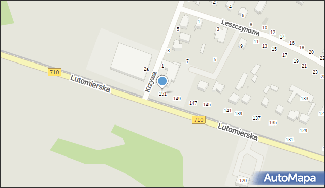 Konstantynów Łódzki, Lutomierska, 151, mapa Konstantynów Łódzki