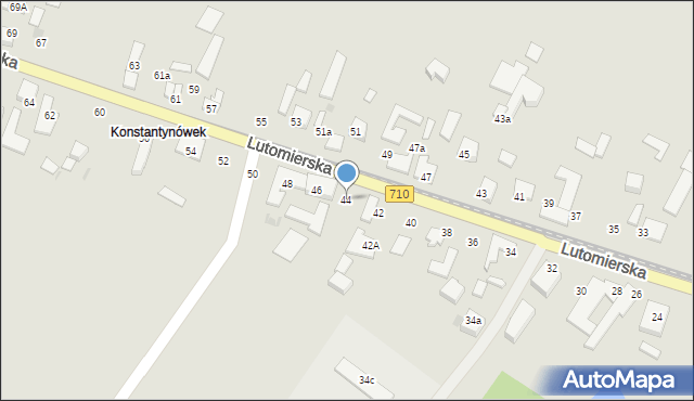 Konstantynów Łódzki, Lutomierska, 44, mapa Konstantynów Łódzki