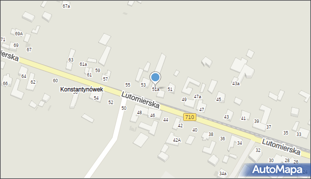 Konstantynów Łódzki, Lutomierska, 51a, mapa Konstantynów Łódzki