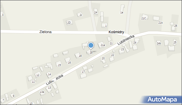 Kośmidry, Lubliniecka, 19, mapa Kośmidry