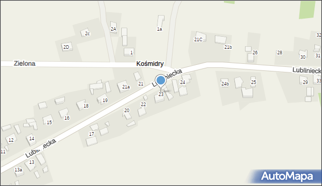 Kośmidry, Lubliniecka, 23, mapa Kośmidry