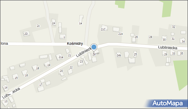 Kośmidry, Lubliniecka, 24, mapa Kośmidry