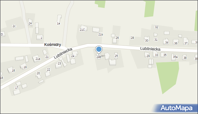 Kośmidry, Lubliniecka, 24b, mapa Kośmidry