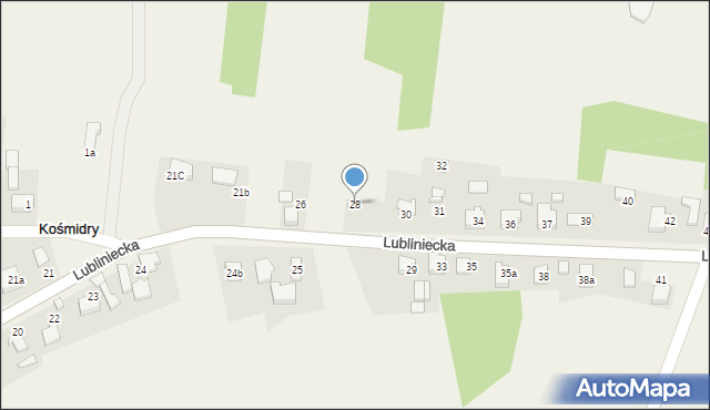 Kośmidry, Lubliniecka, 28, mapa Kośmidry