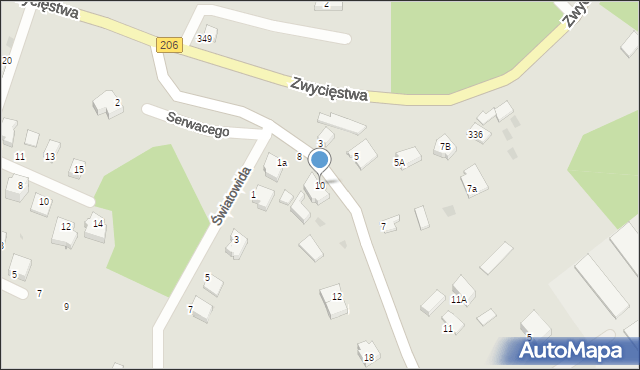 Koszalin, Lubiatowska, 10, mapa Koszalina