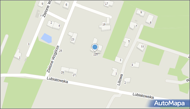 Koszalin, Lubiatowska, 125, mapa Koszalina