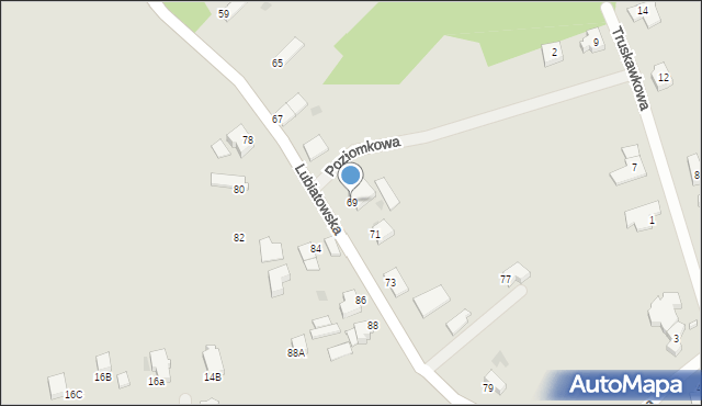 Koszalin, Lubiatowska, 69, mapa Koszalina