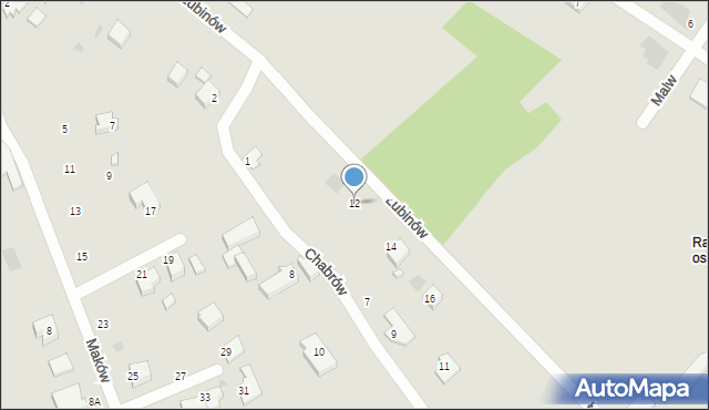 Koszalin, Łubinów, 12, mapa Koszalina