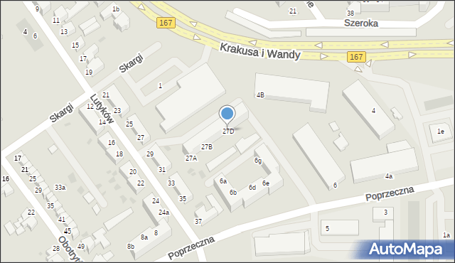 Koszalin, Lutyków, 27D, mapa Koszalina