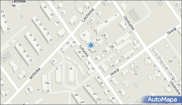 Koszalin, Łużycka, 43, mapa Koszalina