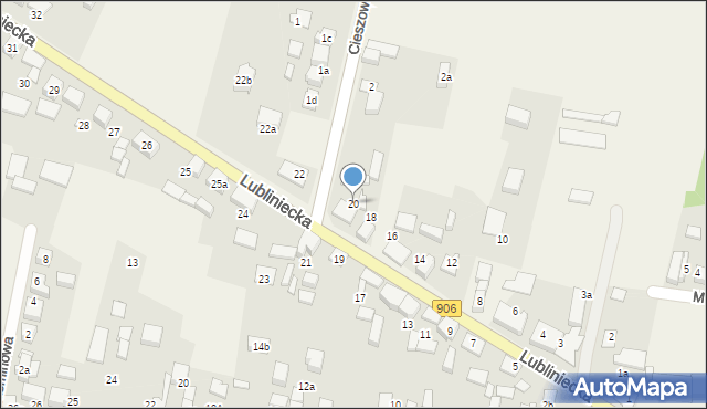 Koszęcin, Lubliniecka, 20, mapa Koszęcin