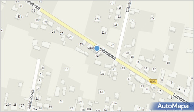 Koszęcin, Lubliniecka, 24, mapa Koszęcin