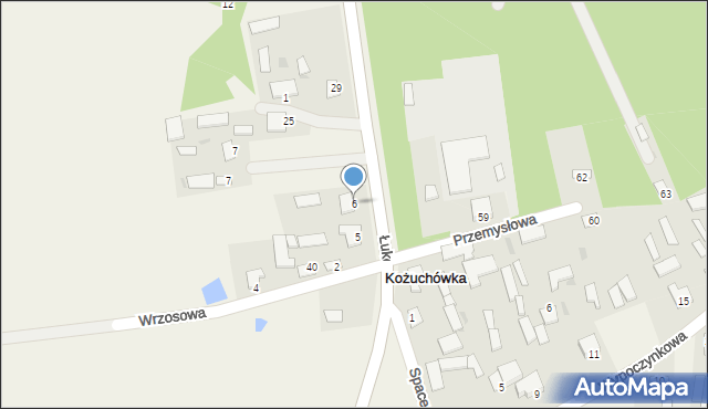 Kożuchówka, Łukowska, 6, mapa Kożuchówka