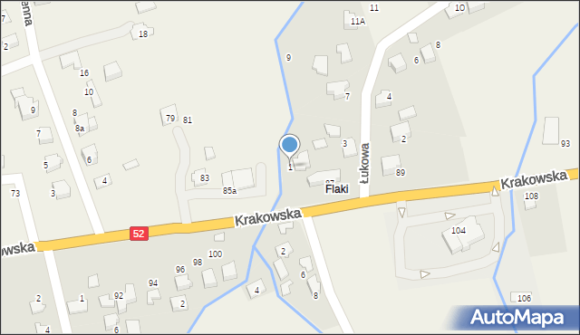 Kozy, Łukowa, 1, mapa Kozy