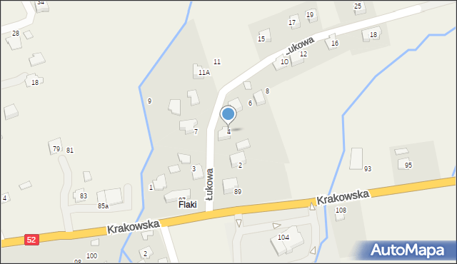 Kozy, Łukowa, 4, mapa Kozy