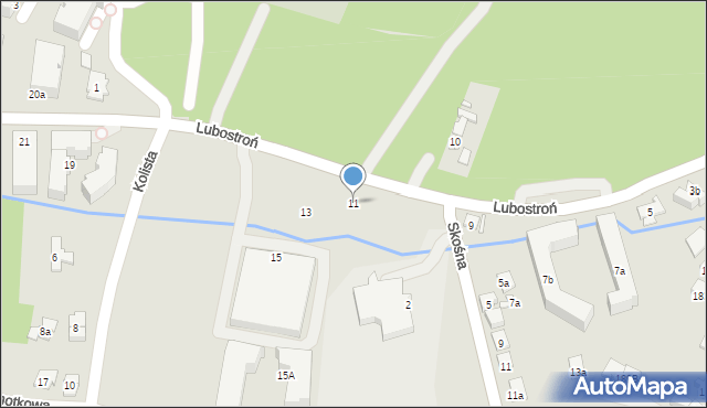 Kraków, Lubostroń, 11, mapa Krakowa