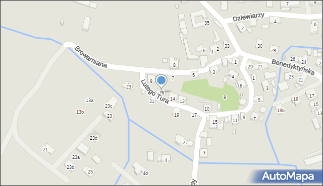 Kraków, Lutego Tura, 16, mapa Krakowa