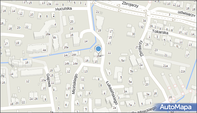 Kraków, Łukasińskiego Waleriana, mjr., 10A, mapa Krakowa