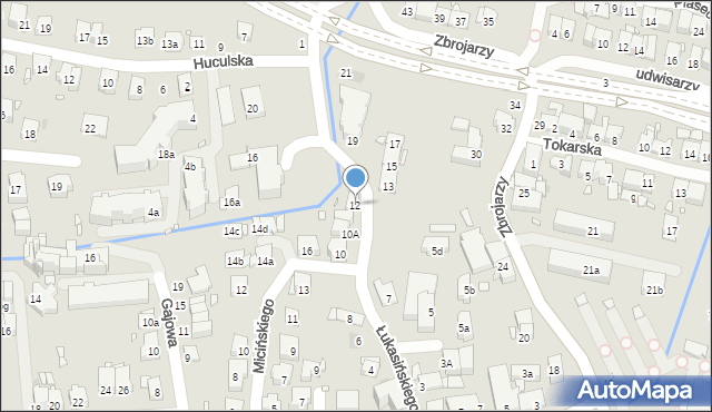 Kraków, Łukasińskiego Waleriana, mjr., 12, mapa Krakowa
