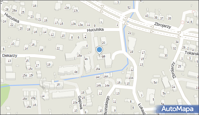 Kraków, Łukasińskiego Waleriana, mjr., 16b, mapa Krakowa