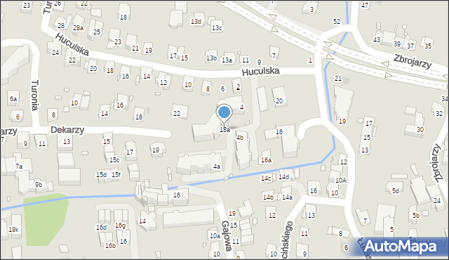 Kraków, Łukasińskiego Waleriana, mjr., 18a, mapa Krakowa