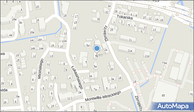 Kraków, Łukasińskiego Waleriana, mjr., 5b, mapa Krakowa