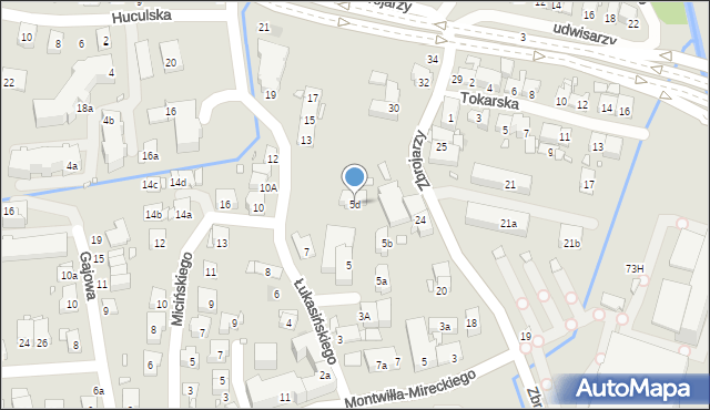 Kraków, Łukasińskiego Waleriana, mjr., 5d, mapa Krakowa