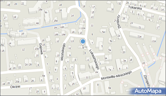 Kraków, Łukasińskiego Waleriana, mjr., 8, mapa Krakowa