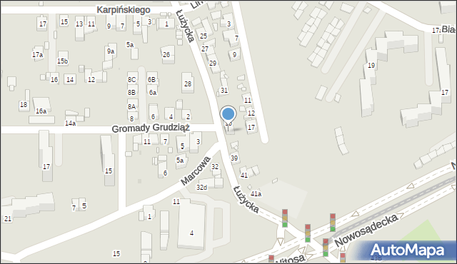 Kraków, Łużycka, 37, mapa Krakowa