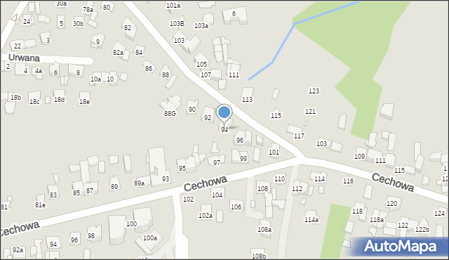 Kraków, Łużycka, 94, mapa Krakowa