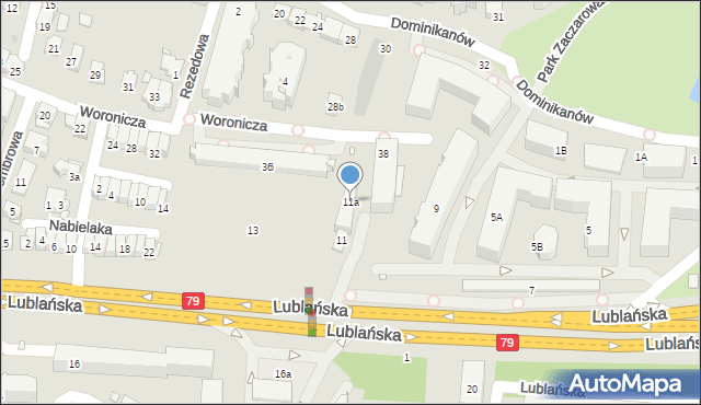 Kraków, Lublańska, 11a, mapa Krakowa